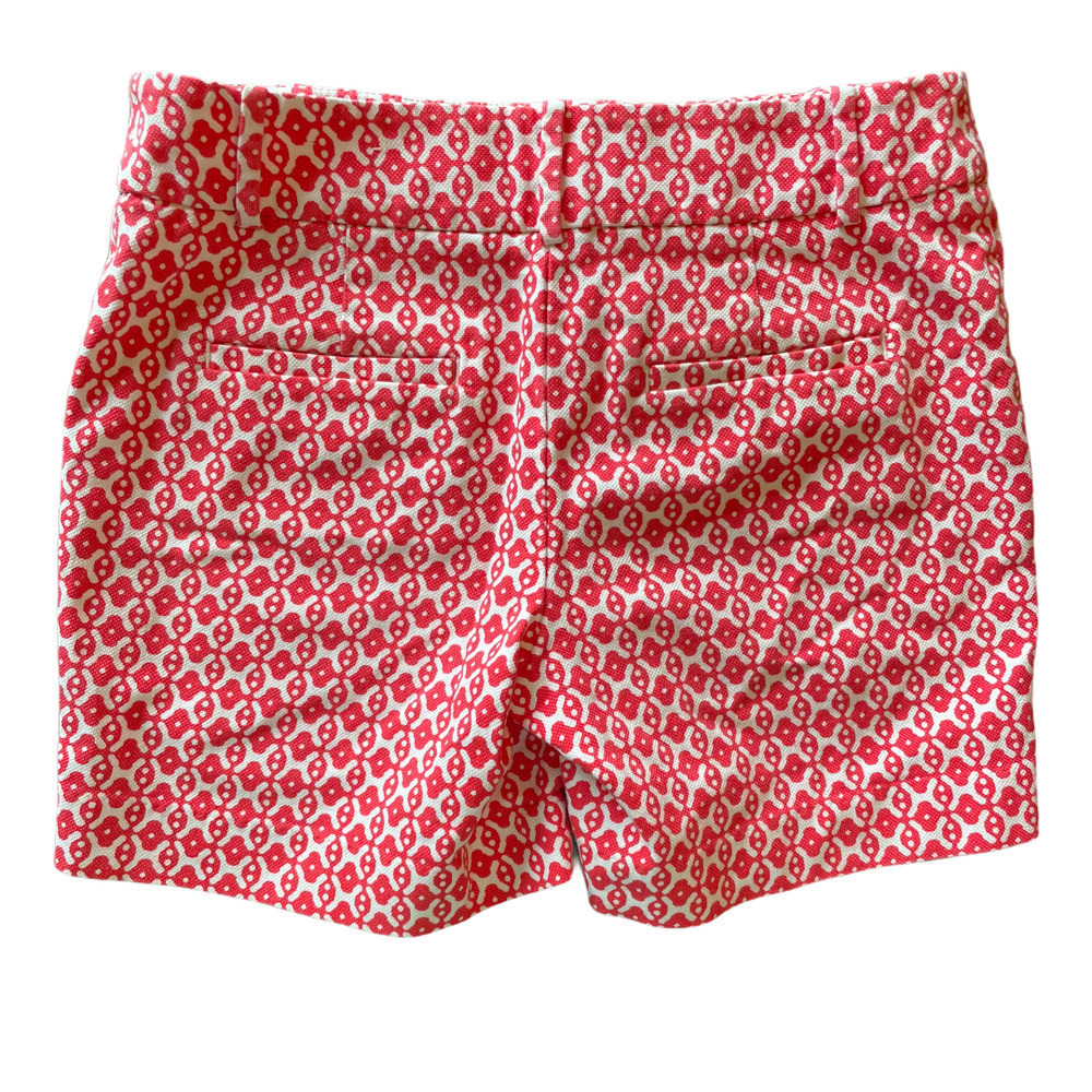 LOFT Riviera Red Pattern Shorts Size 00 - Picture 2 of 4